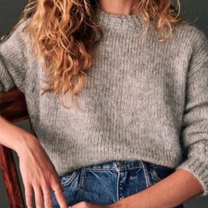 Sezane Gray Crew Neck Sweater